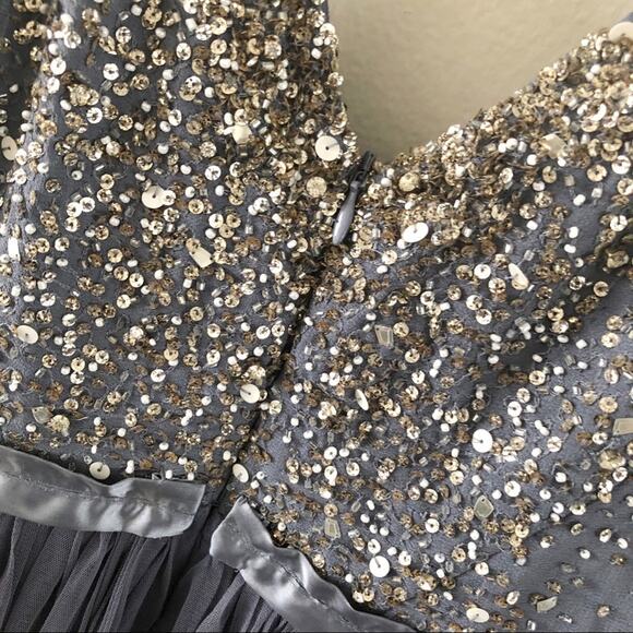 BHLDN Avery Bridesmaid Dress Womens Sz 0 Hydrangea Fairy Sequined Formal Whimsy - Picture 10 of 16